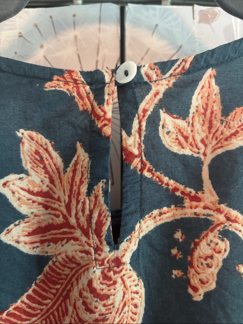 Biba Dark Green Maxi Dress with Rust Floral Print - Picture 8 of 8